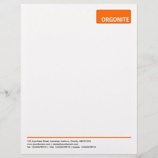 Top Tag v3 - Orange Briefkopf (Vorderseite)