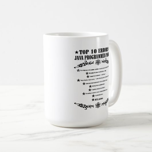 Top Ten-Fehler-Java-Programmierer machen Kaffeetasse (VorderseiteRechts)