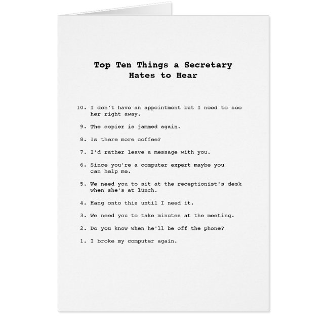 Top Ten-Sachekarte (Vorne)