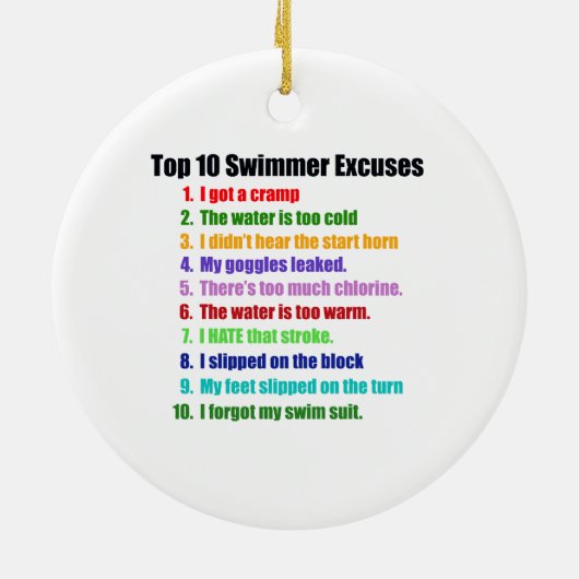 Top Ten-Schwimmer-Entschuldigungen Keramik Ornament (Hinten)