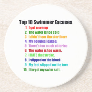 Top Ten-Schwimmer-Entschuldigungen Untersetzer