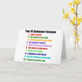 Top Ten Swimmer Ausreden Karte (Gelbe Blume)