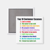 Top Ten Swimmer Ausreden Magnet (Vorderseite/Rückseite)