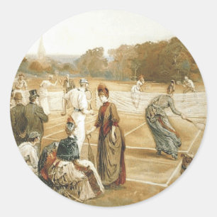 TOP Tennis Alte Schule Runder Aufkleber