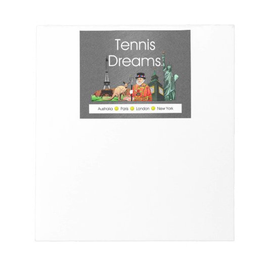 TOP Tennis Dreams Notizblock (Vorderseite)