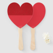 Top Textured Heart Paddle Fan - Tomato Red Custom Fächer (Vorne und Hinten)