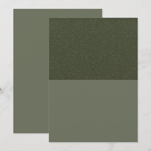 Top Textured Moss Green Flat Menü - Anpassbar Menükarte (Vorne/Hinten)