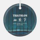 TOP Triathlon Glass Ornament (Vorderseite)