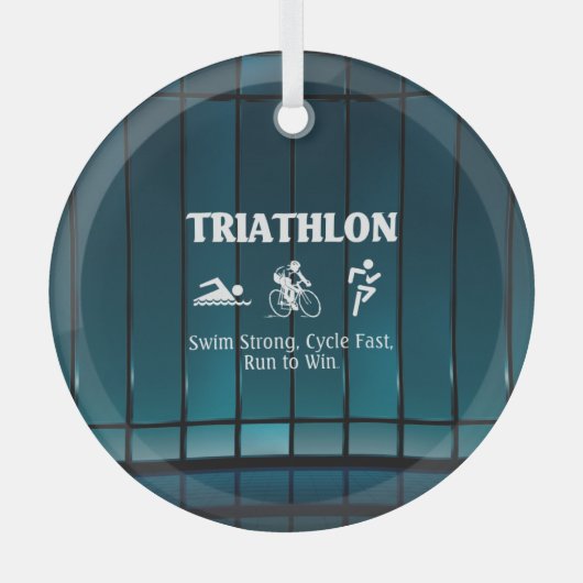 TOP Triathlon Glass Ornament Aus Glas (Vorderseite)