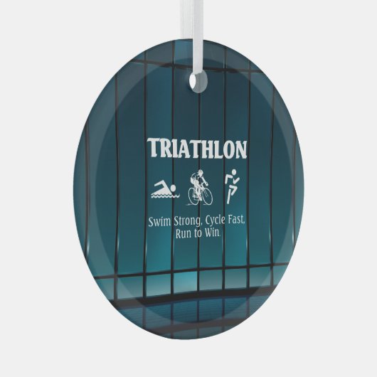 TOP Triathlon Glass Ornament Aus Glas (Vorderseite Rechts)