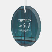 TOP Triathlon Glass Ornament Aus Glas (Vorderseite links)
