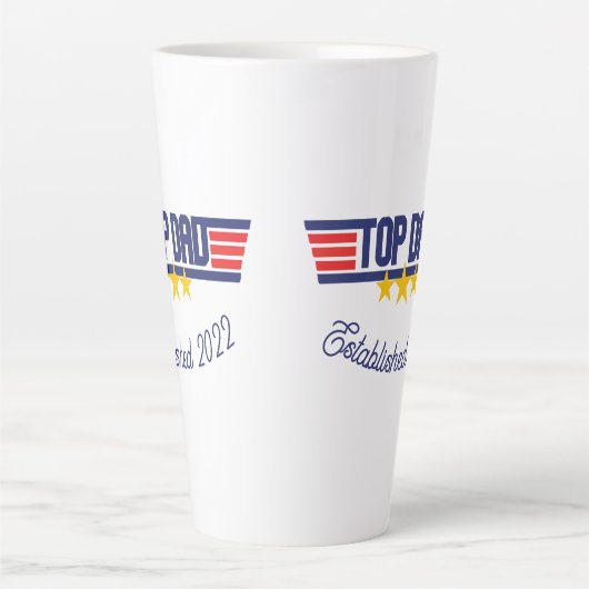 Top-Vater mit bearbeitbarem Datum Milchtasse (Vorderseite)