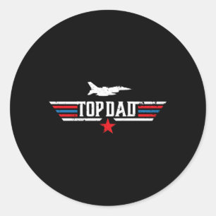 Top Vater Top Movie Gun Jet Vatertag Runder Aufkleber