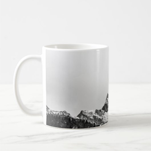TOP VIEW OF SNOWY MOUNTAIN KAFFEETASSE (Links)