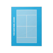 Top-View Pdel Tennisplatz Leitungsmaß gezeichnet Notizblock (Rotiert)