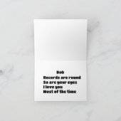 Top-View-Rekord umgeben von Musiknoten Karte (Innenseite)