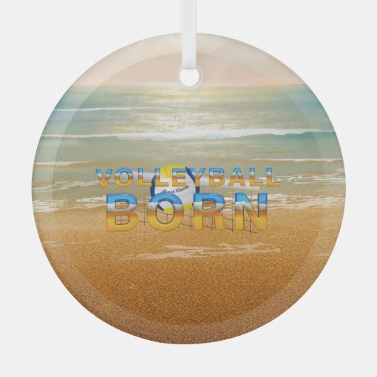 TOP Volleyball Born Glass Ornament Aus Glas (Vorderseite)