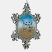 TOP Volleyball Girl Schneeflocken Zinn-Ornament (Links)