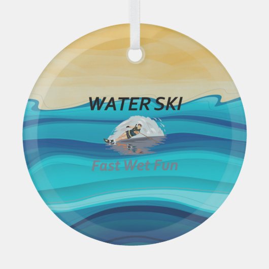TOP Water Ski Glass Ornament Aus Glas (Vorderseite)