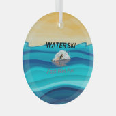 TOP Water Ski Glass Ornament Aus Glas (Vorderseite Rechts)