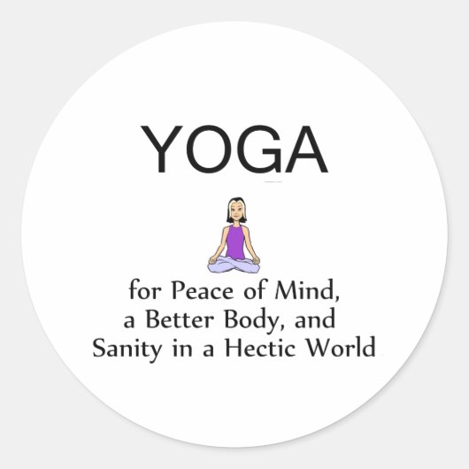 TOP Yoga Slogan Runder Aufkleber (Vorderseite)