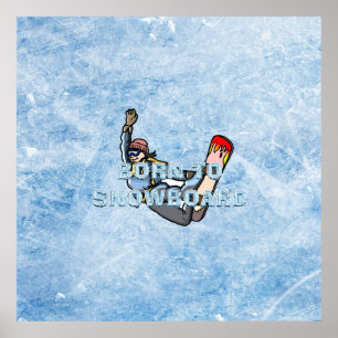 TOP Zum Snowboarden geboren Poster