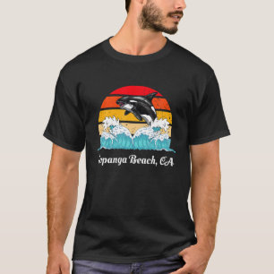 Topanga Beach CA Distressed Orca Killer Whale Art T-Shirt