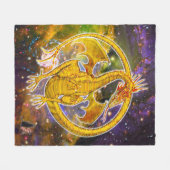 Topas Kosmischer Drache Fleece-Decke Fleecedecke (Vorderseite (Horizontal))