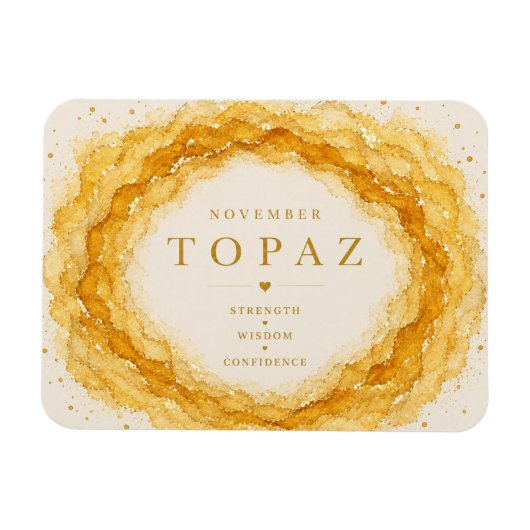 Topas November Geburtsstein Flexi Magnet (Horizontal)