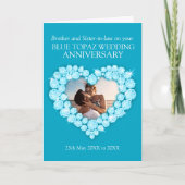 Topaz 4. Hochzeitstag Bruder Fotokarte Karte (Vorderseite)