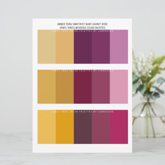 Topaz Amethyst Ruby Jewel Tone Wedding Colors (Stehend Vorderseite)