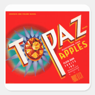 Topaz Apples Quadratischer Aufkleber