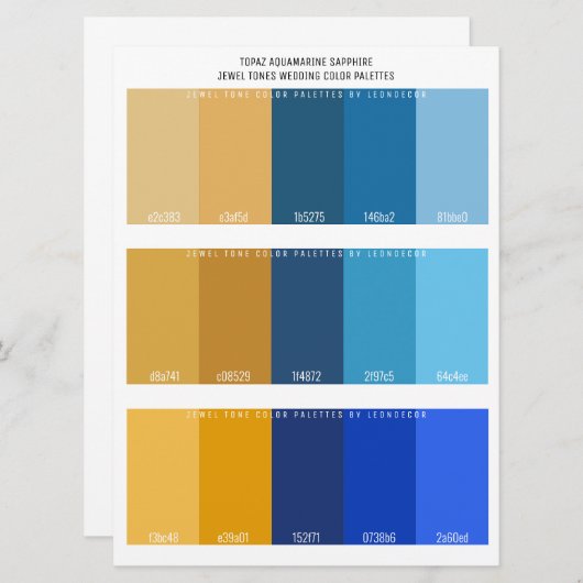 Topaz Aquamarine Sapphire Jewel Tone Wedding Color (Vorne/Hinten)