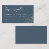 Topaz Blue Wildblume Line Art Diaper Begleitkarte (Vorne/Hinten)