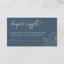 Topaz Blue Wildblume Line Art Diaper