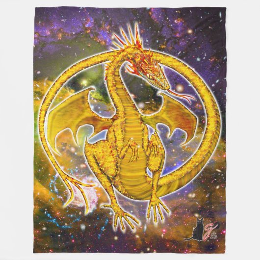 Topaz Cosmic Dragon Fleece Blanket (Vorderseite)