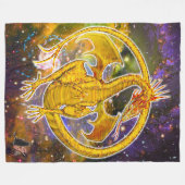 Topaz Cosmic Dragon Fleece Blanket (Vorderseite (Horizontal))