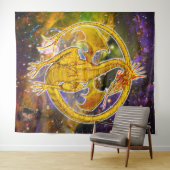 Topaz Cosmic Dragon Wandteppich (Beispiel (Horizontal))