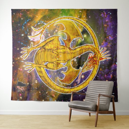 Topaz Cosmic Dragon Wandteppich (Beispiel (Horizontal))