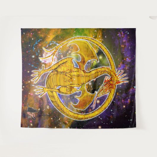 Topaz Cosmic Dragon Wandteppich (Vorderseite (Horizontal))