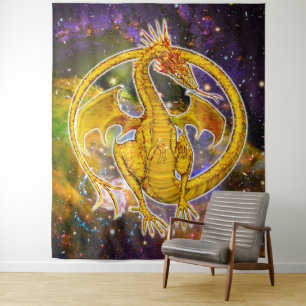 Topaz Cosmic Dragon Wandteppich