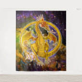 Topaz Cosmic Dragon Wandteppich (Vorderseite)