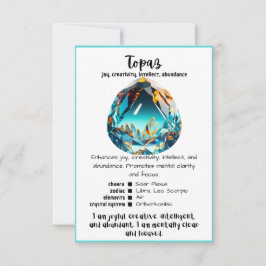 Topaz Crystal Meaning Card Einladung