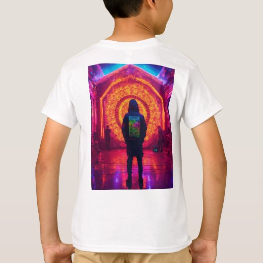**"Topaz Cyberpunk DMT Raver"*** T-Shirt (Rückseite)