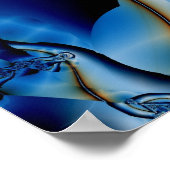 Topaz | Fraktal in Blau und Weiß Poster (Ecke)