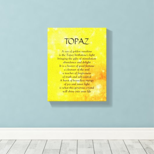 Topaz Geburtstein - Leinwand der Gedicht-Kunst im (Insitu (Holzboden))