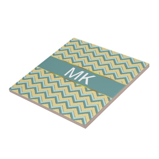 Topaz Glitzer Zickzack Muster Fliese (Seite)