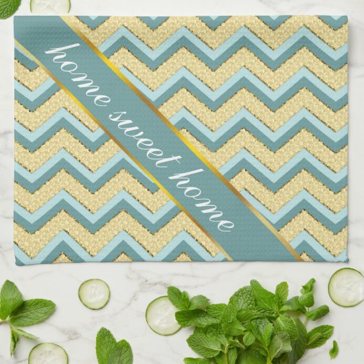 Topaz Glitzer Zickzack Muster Geschirrtuch (Gefaltet)