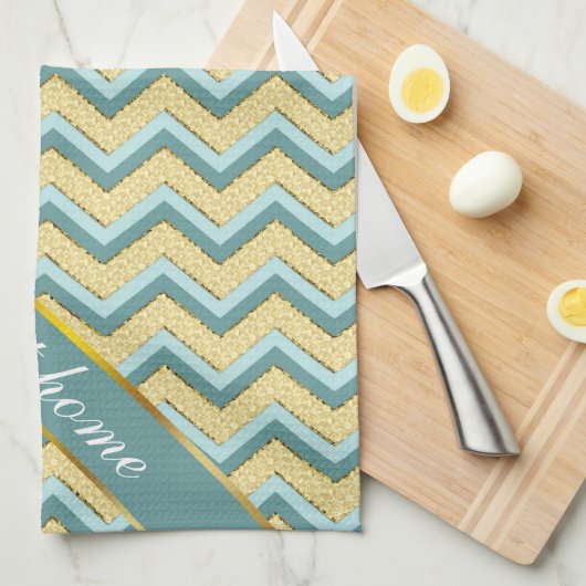 Topaz Glitzer Zickzack Muster Geschirrtuch (Viertel Falte)