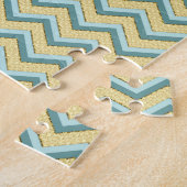 Topaz Glitzer Zickzack Muster Puzzle (Seite)